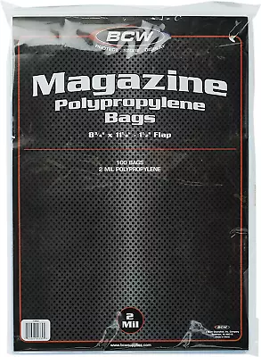 Lot 100 Standard Regular Size Magazine Sleeves Bags Pack BCW Storage Protector • $17.99