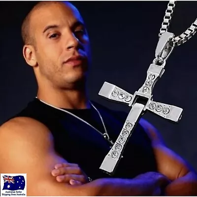 Fast & Furious Dominic Toretto's Cross Pendant Necklace Vin Diesel Gold Silver • $8.99