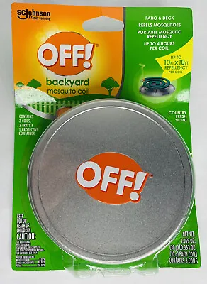 Off Backyard Mosquito Coil Repels Up To 4 Hours Country Fresh Scent NEW SEALED • $13.49