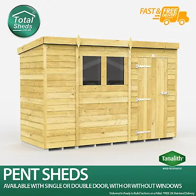 Total Sheds Pent Shed Pressure Treated Tanalised Shed Fast & Free Delivery • £771