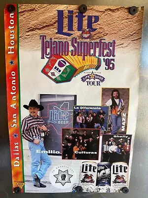 Miller Lite Tejano Superfest 1995 Promotional Poster • $15.59