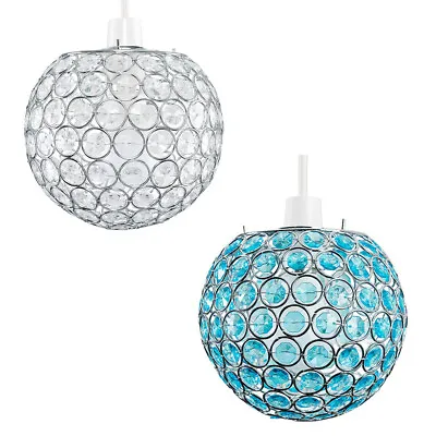 Ceiling Light Shade Modern Jewelled Globe Pendant Lampshade Living Room Lighting • £17.99