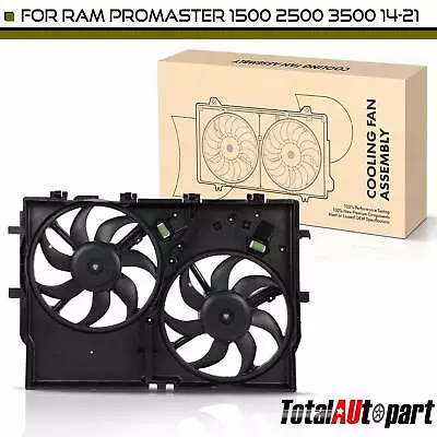 Dual Radiator Cooling Fan Assembly W/ Shroud For Ram ProMaster 1500 14-21 3.6L • $123.99