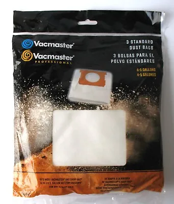 $9.66 • Buy Vacmaster 4-5 Gallons Standard Dry Vacuum Dust Filter Bags DVB45 NEW SEALED