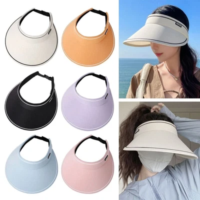 £7.10 • Buy Summer Adjustable UV Protection Foldable Sun Visors Sun Hat Empty Top Beach Cap