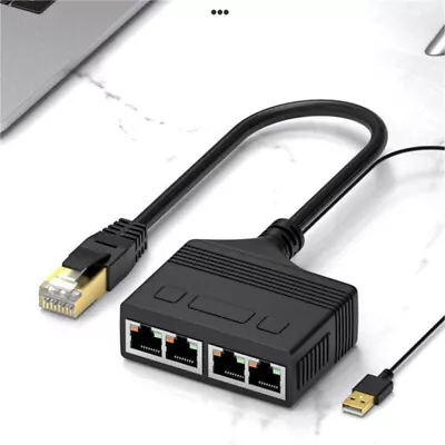 RJ45 LAN Ethernet Splitter Adapter 1 To 3/4 Port Cable Network LAN Connector NEW • $23.26