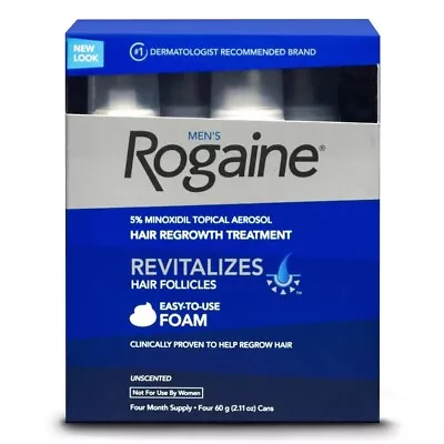 Men's Rogaine 5% Minoxidil Hair Regrowth Treatment Foam 3 Months Supply 08/2024 • $37.99