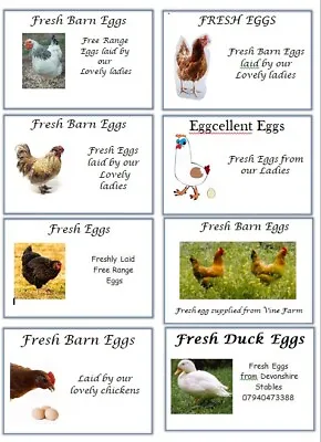 EGG CARTON PERSONALISED LABELS CHICKEN DUCK BOX LABEL FRESH EGGS 99.1mm 67.7mm • £2.45