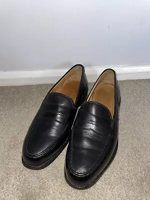 Joseph Cheaney Howard Loafers UK Size 7 Black Leather Made In England Used • £30