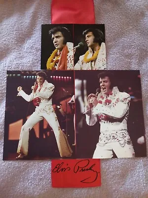 Elvis Presley Signature Red Scarf&aloha From Hawaii Concert Photos Lot 5 Rg • $50