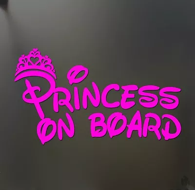 Princess On Board Sticker JDM Funny Car Pink Girl Lady Love Window Decal • $2.99