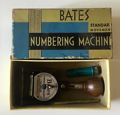 Vintage Bates Numbering Machine Lever Movement 6 Wheel Style E In Original Box • $21.99