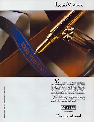 1990 LOUIS VUITTON Fountain And Ballpoint Pens ~ VINTAGE PRINT AD • $9.99