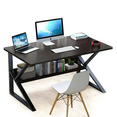 Foret Computer Desk Study Home Office Table Student Workstation Shelf Storage • $129.99