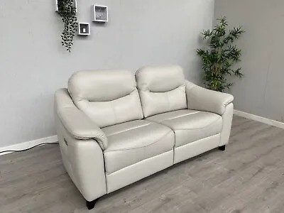 G Plan JACKSON Leather 3 Seater Power Recliner Sofa Capri Chalk - RRP £4800 • £1495