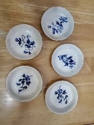 Antique C. 1890 German Plates Blue Onion Porcelain Dollhouse Miniature Gold Trim • $60