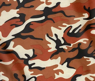 Waterproof Camo Ripstop Fabric Material Rip Stop 4oz Army Camouflage Nylon Look • £0.99