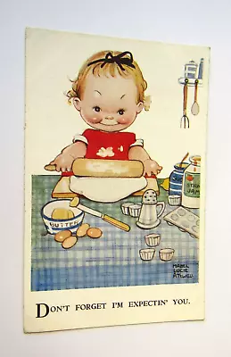 Don't Forget - Old Mabel Lucie Attwell Humorous / Child Postcard • £1.25