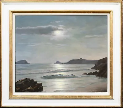Large Moonlit Beach  Rotheneuf Et Villaine  By Roger De La Corbiere (1893-1974) • £2400