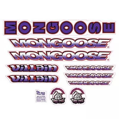 Mongoose - 1998 Villain For Chrome Frame - Decal Set - Old School Bmx • $88