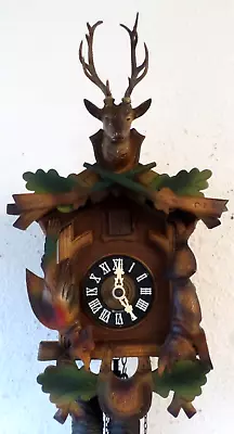 Very Nice Working Antique German Black Forest Hand Carved Hunter Cuckoo Clock! • $78.99