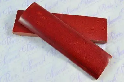 Pair Of Cherry Red Canvas Micarta Knife Scales Knife Making Parts Micarta Blanks • $12.43