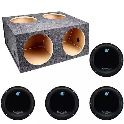 Q Power 4 Hole 12  Sealed Divided Subwoofer Box & 12  1800W Subwoofer (4 Pack) • $347.99