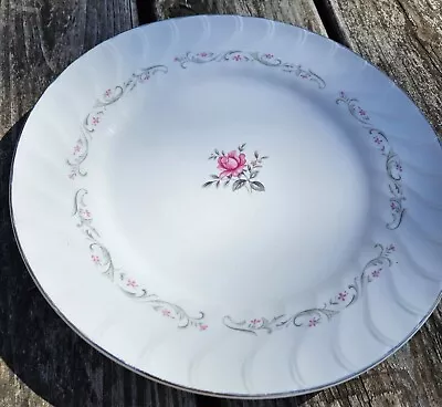 Vintage Royal Swirl Fine China Japan Pink Rose Decorative 10 Inch Dinner Plate  • $2.09