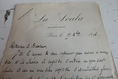 1896 Letterheader La Scala Paris Sign Factory Simon • $21.53