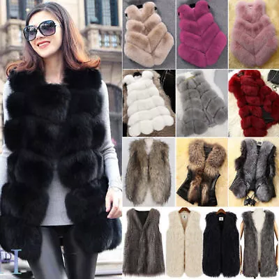 £16.43 • Buy Women Warm Faux Fur Gilet Vest Sleeveless Waistcoat Winter Jacket Coat Outwear