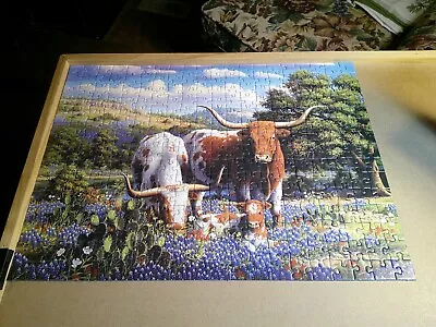 300PC RAVENSBURGER  Puzzle LOVING LONGHORNS--COMPLETE 2023 RELEASE • $9.99