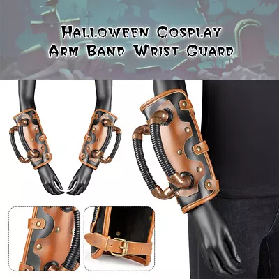 1 PC Steampunk PU Leather Knights Wristband Medieval Bracers Halloween Cosplay • $20.99
