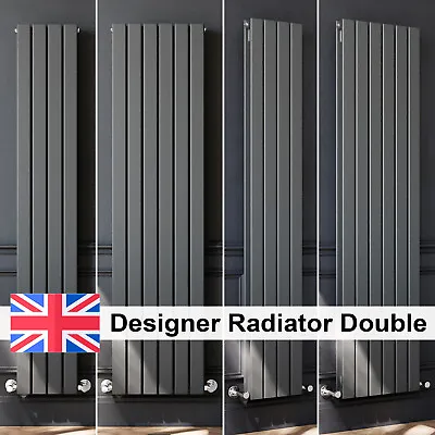 Vertical Radiator Double Anthracite Grey Flat Panel Tall Upright Rad 1800 Mm • £182.99
