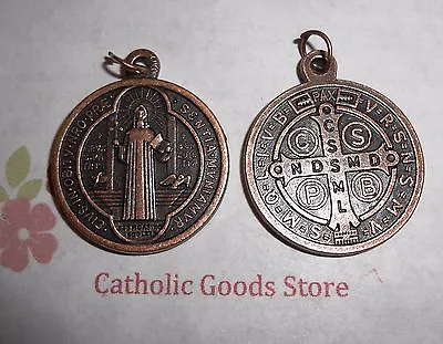 Medalla De San Benito - St Benedict -Lg Antique Copper-tone Jubilee 1 1/4  Medal • $5