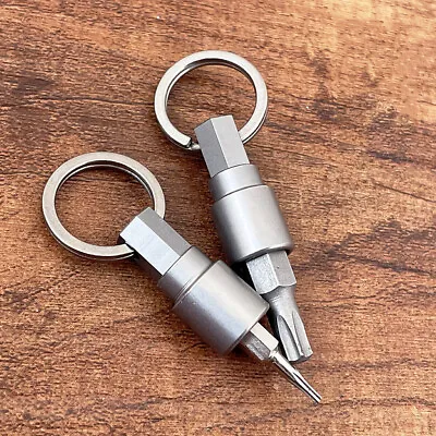 Titanium Alloy Magnetic Screwdriver Mini Portable Keychain Pendant • $13.78