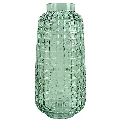 £35.99 • Buy Glass Vase Green Cube Glass Vase 30cm