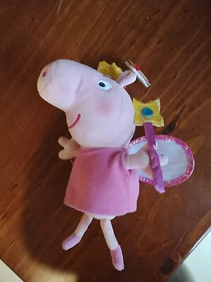 Princess Peppa Pig Plush Soft Stuffed Kids Toy 22cm TY Beanie With Tag • $12.95