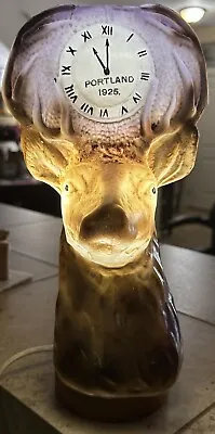Antique 1925 Tiffin Glass Elk Head Lamp BPOE 11 O'Clock Toast Portland VHTF • $499.99
