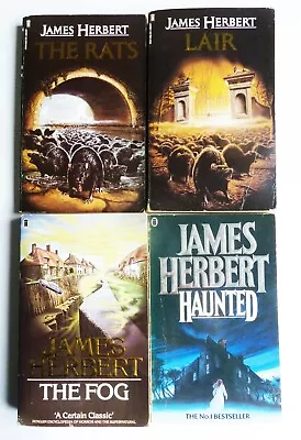 James Herbert X4 Vintage Classic Horror Paperback Books Bundle- Inc The Rats! • £12.99