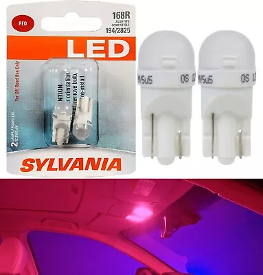 Sylvania LED Light 168 T10 Red Two Bulbs Interior Dome Replacement Upgrade Lamp • $16.50