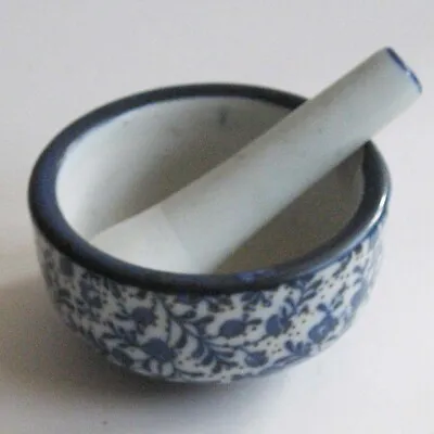 Vintage Morter And Pestle Porcelain Floral Decoration • $15