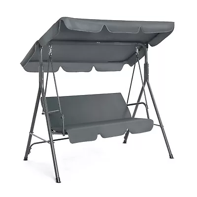 Outdoor Patio Swing Chair Lounge 3-Person Seats Canopy Poolside Hammock Steel • $99.99