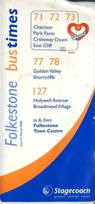 Stagecoach East Kent Bus Timetable (N080309) 71 72 73 Folkestone Town Mar 2008 • £2.29