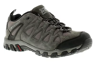 Karrimor Mens Walking Shoes Trainers Supa 5 Leather Lace Up Grey UK Size • £39