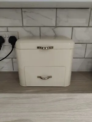 £20 • Buy Next Cream Metal Bread Bin With Draw - New Larger Size