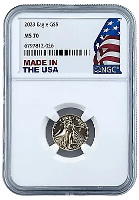 2023 $5 1/10oz Gold Eagle NGC MS70 Made In The USA Holder • $330