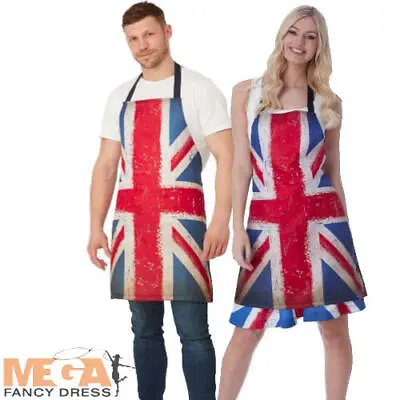 Adult Union Jack Cooking Apron Fancy Dress Garden Party Unisex Costume Accessory • £7.99