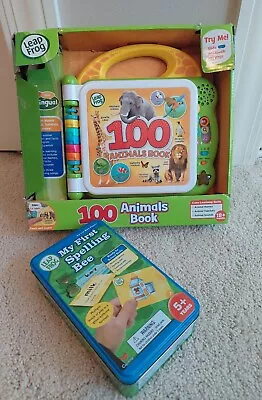 LeapFrog 100 Animals Sounds Book Green + My First Spelling Bee Game • $15