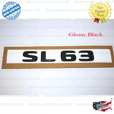 SL63 AMG Emblem Glossy Black Rear Trunk Letter Logo Badge Sticker OEM Mercedes  • $19.99