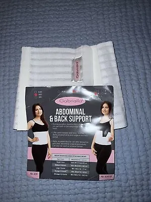 Gabrialla Abdominal And Back Support Binder White Medium AB-309(I) 9  Wide VGC • $9.50